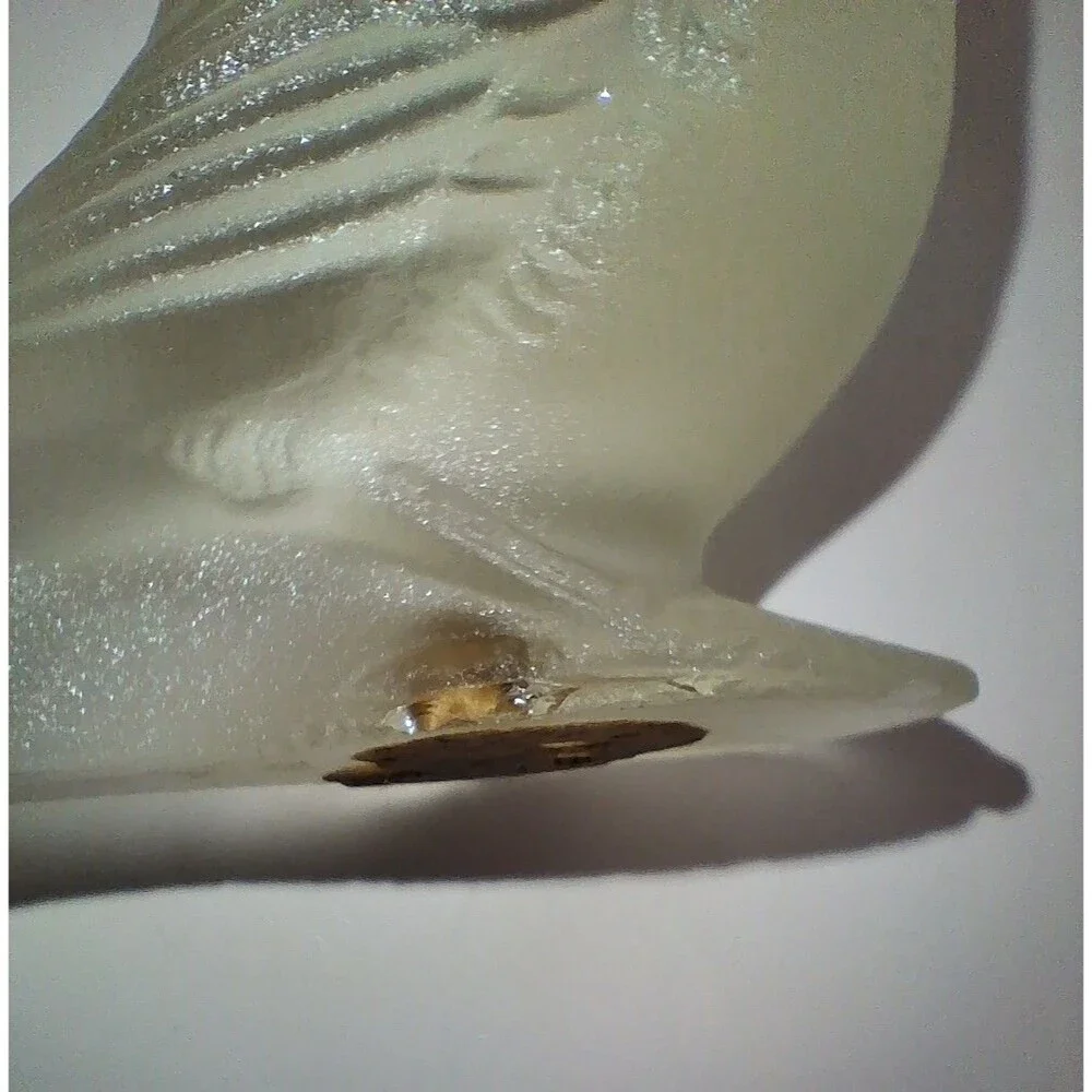 VTG Frosted Glass Bird Figurines Set of 4 Dove Sparrow Pigeon Art Glass 1960-80s